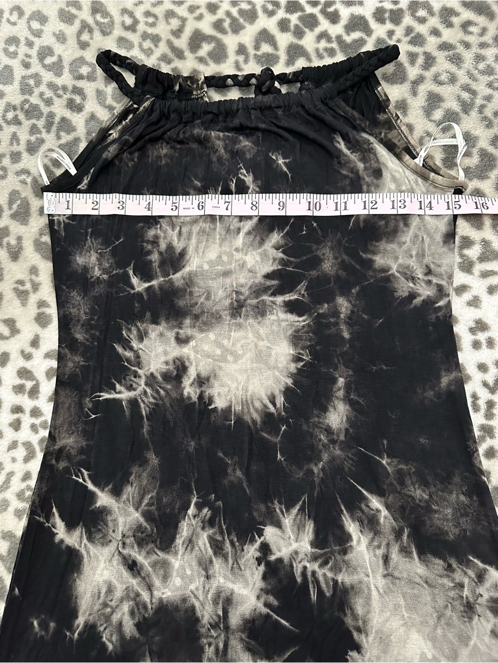 Rolla Costa High Neck Tie Dye Maxi Dress in Black Size Medium - Picture 11 of 14